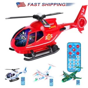 RC Helicopter Toy Electric Airplane Toys Detachable w/Flashing Light Music Gift - Picture 1 of 39