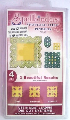Spellbinders Shapeabilities Pendants Fair Isle - NEW - Image 1 of 2