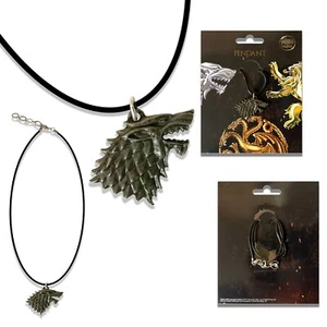 Official Game Of Thrones House Stark Direwolf Necklace Pendant GoT Merchandise - Picture 1 of 2