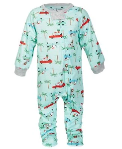 Family Pajamas Matching Baby Tropical Santa Printed Footed Pajamas - Picture 1 of 3