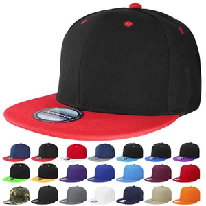 Gorra lisa en blanco con cierre a presión estilo hip hop billete plano tamaño ajustable envío en caja - Imagen 1 de 43