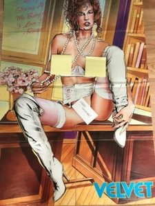 Vintage 1992 Velvet Racquel Darrian ausklappbares Wandposter/kostenloser Versand! - Bild 1 von 2