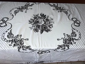 ADORABLE MANTEL DE LA EMPRESA COMERCIAL VICTORIANA ~ ARCO CUADRADO BLANCO Y NEGRO 54 - Imagen 1 de 5