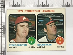1973 Topps Nolan Ryan Steve Carlton #67 Strikeout Leaders Angels Phillies - Picture 1 of 2