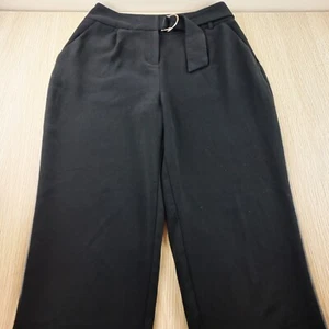 Portmans Dress Pants Women's Size 8 High Waist Tapered Capri Self Belted Black - Picture 1 of 9
