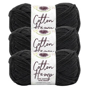 (3 Pack) Lion Brand Yarn 774-153J Cotton Hemp Yarn, Raven - Picture 1 of 7