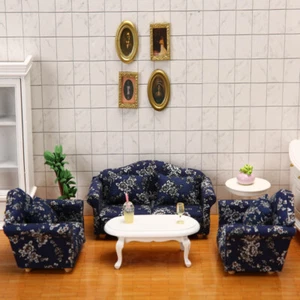 1:12 Scale Dollhouse Miniature Blue with Pillow for Office Living Room Furniture - Picture 1 of 13