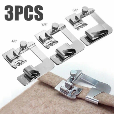 3x/Set Domestic Sewing Machine Foot Presser Rolled Hem Feet For Brother Singer M - Image 1 of 4