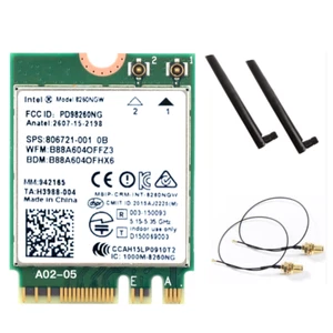 Tarjeta Wifi Intel 8260 8260NGW NGFF M.2 para PC WiFi Bluetooth con juegos de antenas - Imagen 1 de 2