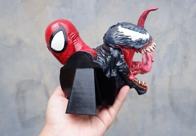 Venom symbiote X Spider-Man Spiderman Bust Statue figure Handmade home decor - Image 1 of 4