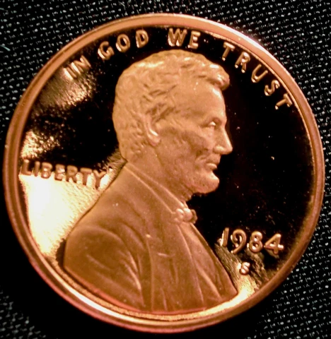 1984-S 1C (Proof) Lincoln Cent Cover