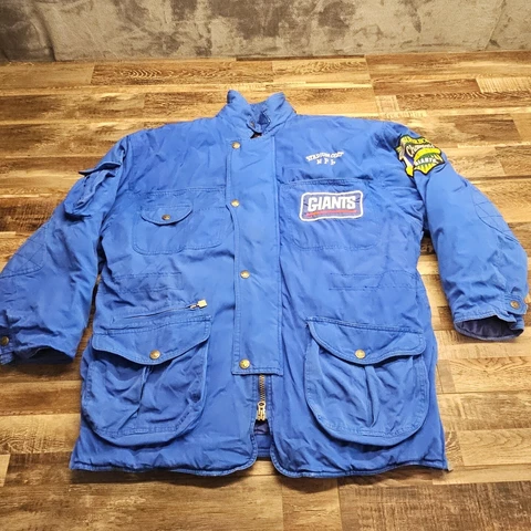 Vintage New York Giants Coat Mens Extra Large XL Blue 1990 Superbowl 25 Stadium Cover
