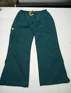 Wonder Wink Scrub Bottoms Cargo Pants Green Elastic Waist Drawstring Womens XL - Picture 1 of 5