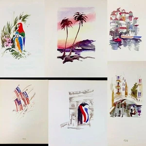 Noal Betts MV Star Princess Cruise Ship Menus Watercolors 1990’s Wall Art Lot 16 - Picture 1 of 23