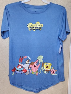 Nickelodeon SpongeBob Schwammkopf Damen blau Grafik T-Shirt Gr. XXL (19) NEU - Bild 1 von 4