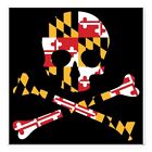 Cafepress Maryland Flag Skull Square Car Magnet 3 X 3& Car Magnet (1437041194)