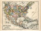 1887 USA UNITED STATES OF AMERICA MEXICO & CENTRAL AMERICA POLITICAL MAP Map