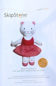 Feline Drive Tessuto BALLERINA KITTY Tagliare e Cucire Gatto Stuffie Pattern - Foto 1 di 7
