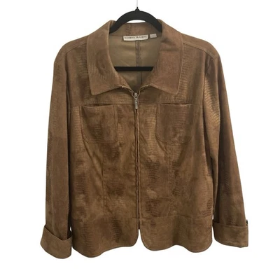 Blazer Bamboo Traders gamuza tostada piel de serpiente talla L Foto 1 de 4