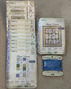 Joann Fabrics 12 Bloques de Edredón FLORAL BREEZE Sellado + Kit de Ajuste NUEVO - Imagen 1 de 3