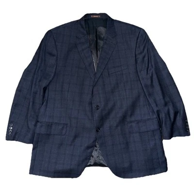 Traje Chaqueta Blazer Peter Millar Lana Para Hombre Talla 48R Azul Marino A Cuadros Foto 1 de 4