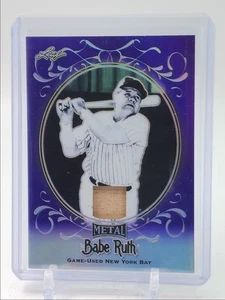 BABE RUTH 2019 LEAF METAL BABE RUTH COLL GAME-USED BAT PURPLE 1/7 Q1217 - Picture 1 of 2