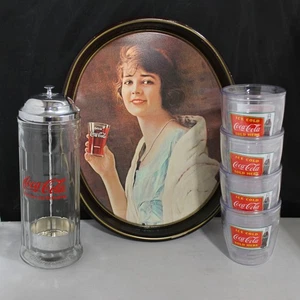 Coco-Cola Tray, Staw Holder, Glasses | Non-mint - Picture 1 of 5