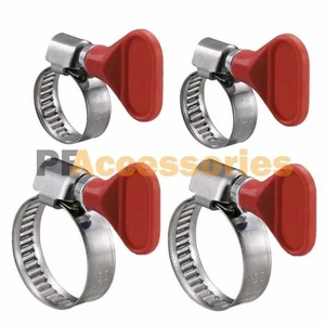 Kit de 4 abrazaderas de manguera de acero inoxidable ajustable tipo llave tipo giro (1"" + 1-1/2") - Imagen 1 de 1