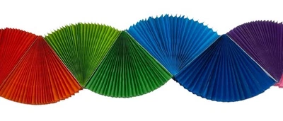 4 guirnaldas de abanico de papel multicolor 5 pies cada una multicolor decoración de fiesta 20 pies en total Foto 1 de 4