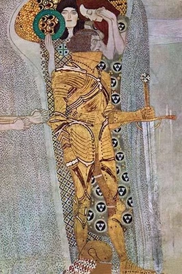 The Beethoven Frieze (detail) Gustav Klimt Poster Print - Image 1 of 2