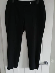 Womans Black Trousers Size 14 Petite From M&co - Picture 1 of 3