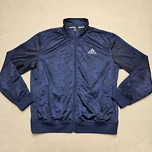 Adidas Mens Size Large Full Zip Track Jacket Blue Black Three Stripes Camo - Picture 1 of 8