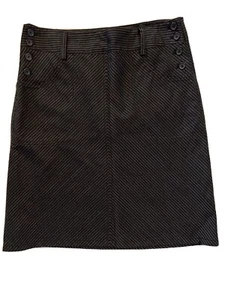 Free People Skirt 4 Womens Pinstripe A-line skirt w side buttons size 4 - Picture 1 of 4