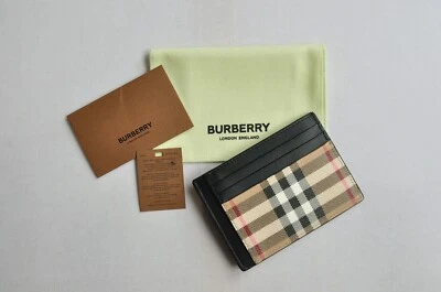 Authentic BNWOT BURBERRY Check & Leather Money Clip/Card Case/Wallet Mens/Womens - Image 1 of 4