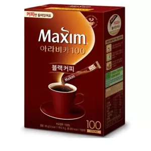 Maxime Arábica 100 Sin Azúcar Negro Coreano café instantáneo 0,9 g 100 palos - Imagen 1 de 8