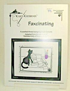 Calico Crossroads Kats by Kelly Pattern CAT Counted Cross Stitch Faxcinating fax