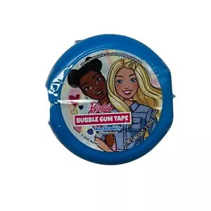 Barbie Kaugummi Klebeband blau Himbeergeschmack 2 Unzen Kunststoffspender Süßigkeiten - Bild 1 von 2