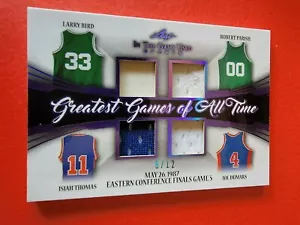 LARRY BIRD ROBERT PARISH ISIAH THOMAS JOE DUMARS JUEGO CAMISETA USADA #6/12 ITG - Imagen 1 de 3