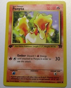 Ponyta 64/82 1st Edition Team Rocket Pokemon Card WOTC - Imagen 1 de 2