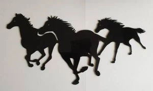 Arte de pared de metal para caballos galopantes hecho de establos de acero de 2 mm equitación - Imagen 1 de 3