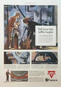1949 Conoco Nth Motor Oil Vintage Ad Soft armor that baffles burglars - Picture 1 of 1