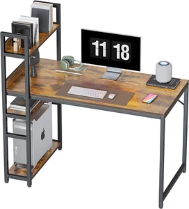Computer Desk with 4 Tier Storage Shelves on Left or Right, 120X60X117 Cm Study - Picture 1 of 7
