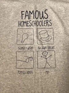 FAMOUS HOMESCHOOLERS Graphic T-shirt (HSLDA Association Shirt) Youth Size Large - Picture 1 of 5