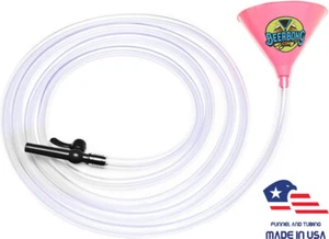 Large Beer Bong Funnel w/Black Valve (20’ Long) | Balcony Beer Funnel | Pink - Picture 1 of 7