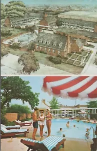 Quality Motel Olde Colony Dual Artistic View Pool Alexandria VA postcard LP10 - Picture 1 of 2