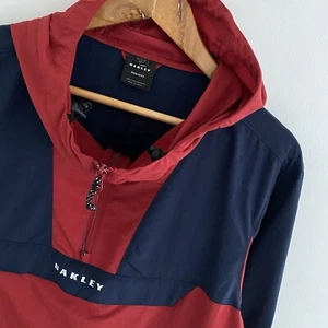 Chaqueta Oakley Woodcreek Ski Anorak Talla M Mediana Para Hombre Azul Marino Rojo Abrigo con Capucha - Imagen 1 de 11