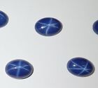Blue Star Sapphire Oval 14x10 mm Cabochon 6 Rayed Lab-created Opaque 3 pcs Lot
