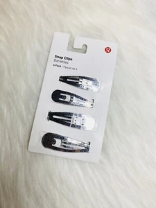 Lululemon Hair Barrette Snap Clips 4 Pack Silver New - Picture 1 of 2