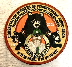 CONSERVATION OFFICERS OF PA 6" 2005 UFFICIALE OLLIE LONTRA ORSI NERI PATCH - Foto 1 di 2