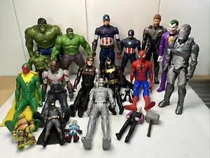 19 x Marvel Action Figures Hulk Iron Man Thor Vision Falcon Spider-Man Batman - Picture 1 of 22